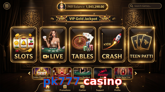 Main screen of Pk777 Casino casino page for PK players