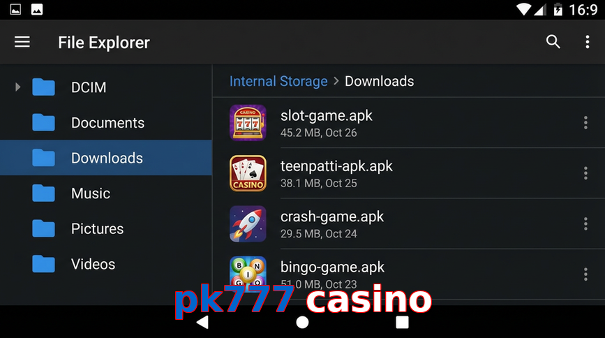 Main screen of Pk777 Casino gameapk page for PK players