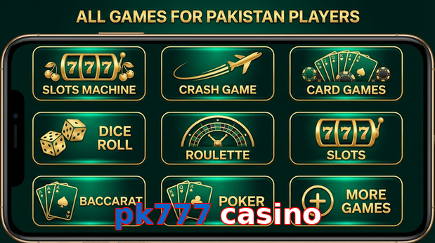Main screen of Pk777 Casino games page for PK players